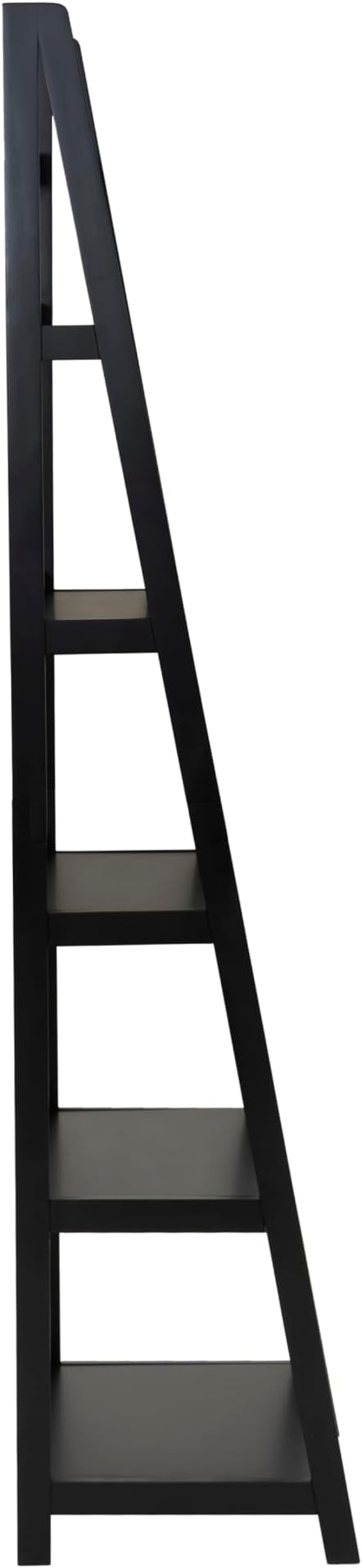 Linon Melissa Black Wooden Five Shelf Ladder Bookcase