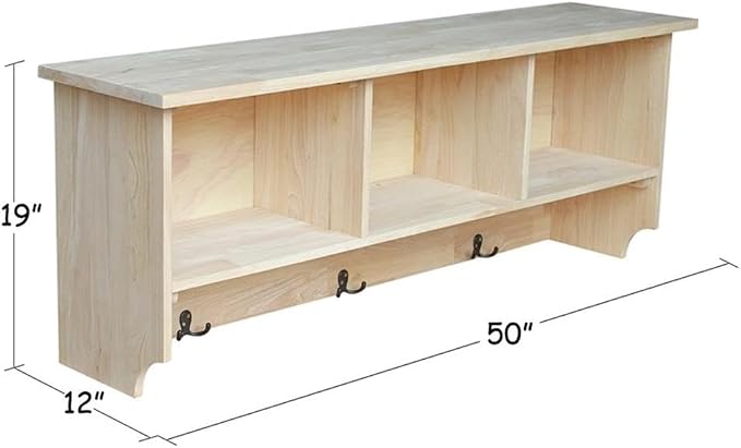 International Concepts Wall Shelf Unit with Storage
