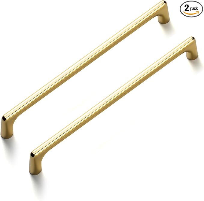 Goo-Ki Shinging Gold Cabinet Pulls with 6.3''(160mm) Hole Centers, Modern Style Zinc Alloy Cabinet Handles for Dresser,Wardrobe,Cupboard- 2 Pack