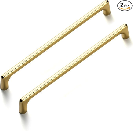 Goo-Ki Shinging Gold Cabinet Pulls with 6.3''(160mm) Hole Centers, Modern Style Zinc Alloy Cabinet Handles for Dresser,Wardrobe,Cupboard- 2 Pack