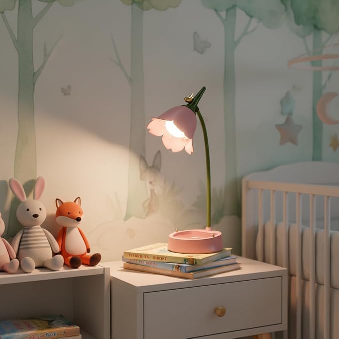 magical JD LED Desk Lamp Cordless Table Light Adjustable Gooseneck Dimmable Touch Rechargeable Battery Eye-Caring Night Light for Kids,Mini Cute Lamp for College Dorm Bedroom Reading