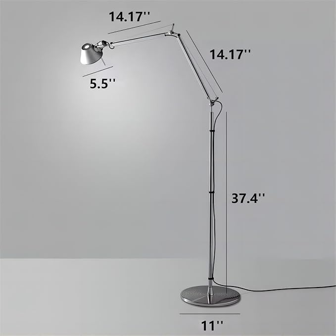 LIGHTLAND Modern Minimalist Medieval ins Wind Floor lamp Living Room Bedroom Study Table Double Rocker arms Adjustable Fishing Light Reading Light - Large