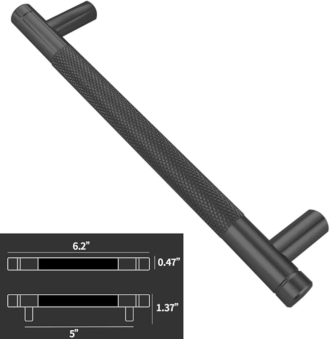 12 Pack 5 Inch 128 mm Black Barrel Cabinet Pulls Cupboard Aluminum Handles Drawer Pull Cabinet Handles Cabinet Handles