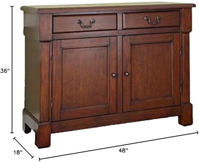 Pemberly Row Contemporary Wood Buffet in Rustic Cherry