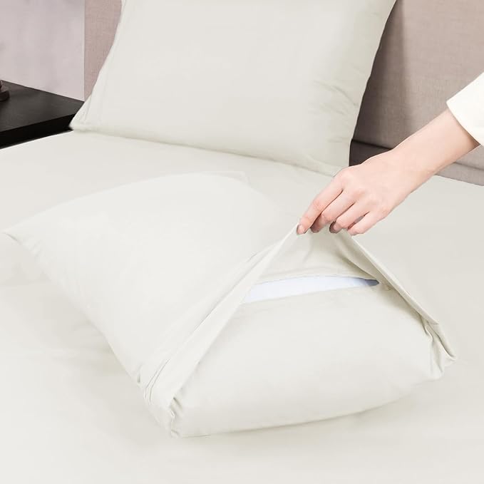 Mejoroom Full Size Sheets - 1800TC Luxury Full Sheets with 16 Inch Deep Pocket - Premium Bedding Collection - Extra Soft, Breathable, Wrinkle, Fade & Stain Resistant - 4 Piece (Full, Ivory)