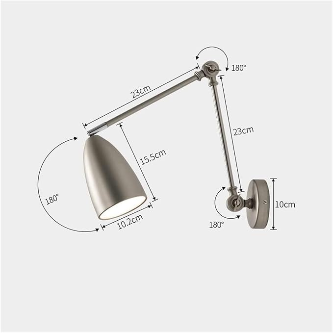 Adjustable Swing Arm Wall Sconce Reading Lamp, Retro Industrial Wall Mounted Lamp,Pendant Lighting Ceiling