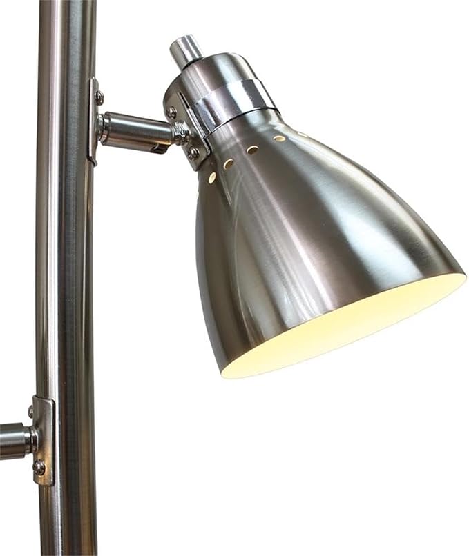 Simple Designs LF2007-BSN Metal 3 Light Tree Floor Lamp, Brushed Nickel