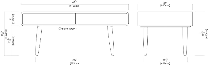 Boraam Halmstad Rectangular Coffee Table - Rich Walnut