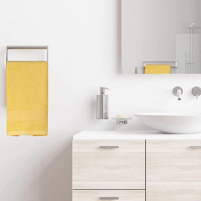 PUPOPIK Hand Towels for Bathroom 2 Pack-100% Cotton Hand Towel (14 x 30 Inch), Highly Absorbent and Quick Dry Face Washcloth, Home Soft Premium Towel for Hotel, Bath, Kitchen and Spa(Yellow)