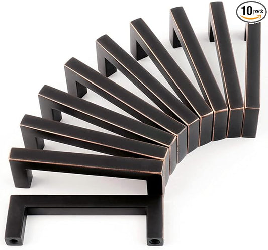 KOOFIZO Oil Rubbed Bronze Cabinet Pulls Bronze Cabinet Handles, 10 Pack 3 Inch Rubbed Bronze Hardware for Kitchen Cabinets Drawer Dresser 1816 Cupboard Bedroom Bathroom Vanity
