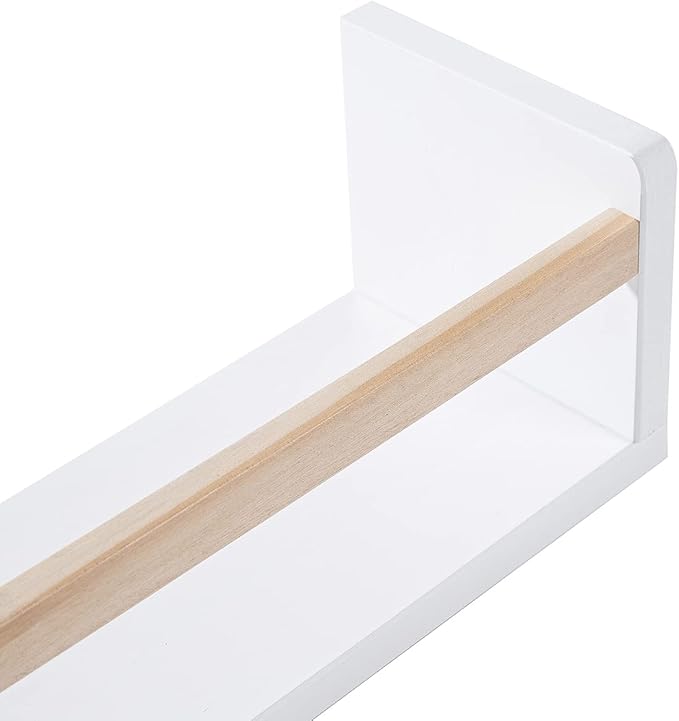AZSKY Nursery Wall Décor Shelves White Floating Bookshelves for Baby and Kids 16 Inch Book Organizer Storage Ledge Long Display Floating Shelves for Books CDs Dolls Picture Frames a Set of 3