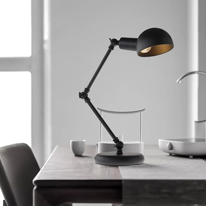 Black Desk Lamp Retro Reading Adjustable Gooseneck Architect Table Swing Arm Bedside Night Stand Lamps for Bedroom End