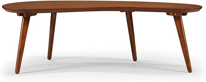 Mid Century Modern Abstract Shaped Coffee Table/Solid Wood/White Finish