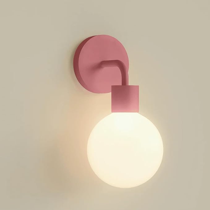 Wireless Wall Sconce (Shark Tank) Rechargeable & Dimmable LED Light w/App Control & Damage-Free Install, Moveable Modern Ambient Lighting for Elegant Home & Bedroom Decor | Dusty Rose