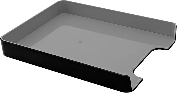 Advantus Fusion Letter Tray, 12 13/16"H x 1 3/4"W x 10 1/8"D, Black/Gray