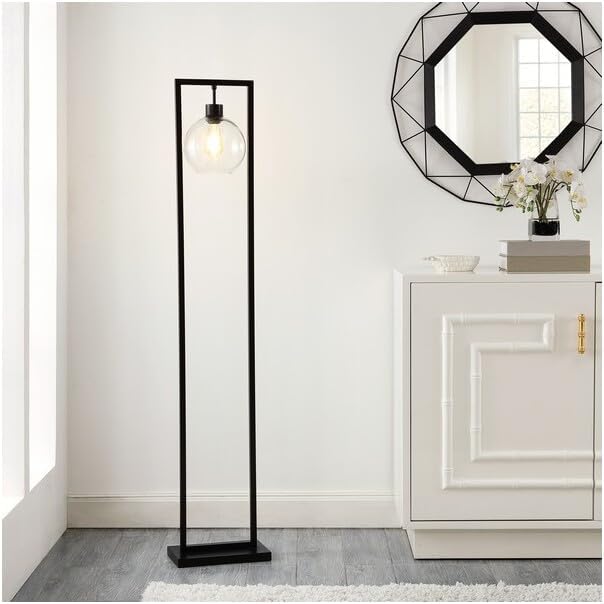 SAFAVIEH Lighting Collection Jalisa Mid-Century Modern Retro Industrial Black 60-inch Floor Lamp (LED Bulb Included)