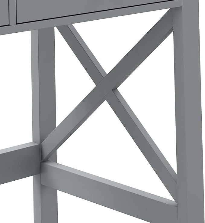 ChooChoo Computer Desk Study for Home Office, Modern Simple 40 Inches Desk with Drawers, Makeup Vanity Console Table, Grey