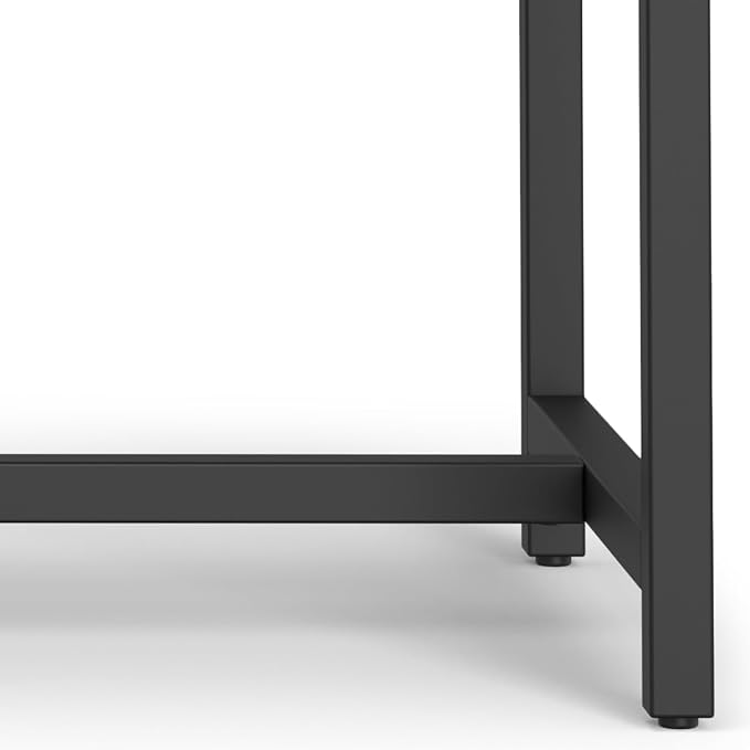 SIMPLIHOME Banting Small Desk - 48 Inch Wide Solid Wood and Metal Writing Desk in Walnut Brown, Modern Industrial Home Office Computer Table for Study with 2 Drawers and Flip-Down Keyboard Tray