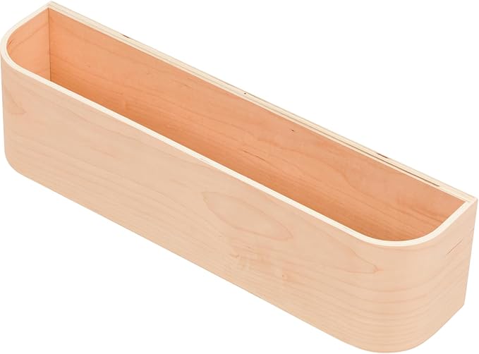 Wooden Wall Mounted Display Caddy, Floating Shelf Organizer Rack, Wood Wall Pocket, Storage Basket Bin 17.7” Wide (Maple)