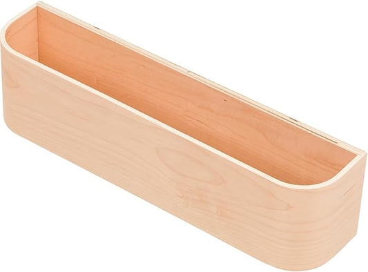 Wooden Wall Mounted Display Caddy, Floating Shelf Organizer Rack, Wood Wall Pocket, Storage Basket Bin 17.7” Wide (Maple)