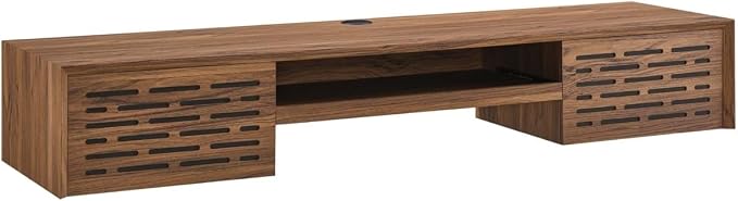 Modway EEI-5744-WAL Merit 60" Wall Mount Wood Office Desk, Walnut