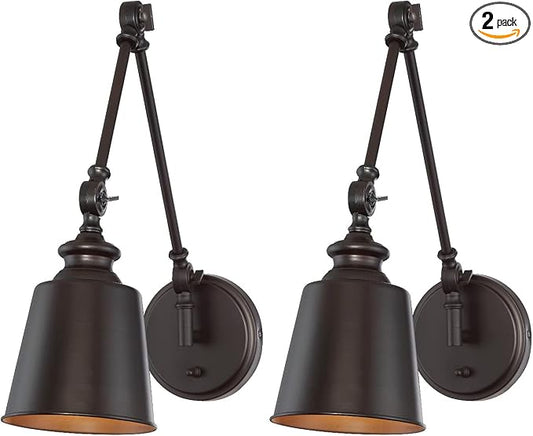 TW90033ORB 1-Light Swing Arm Lamp (2-Pack) in Oil Rubbed Bronze