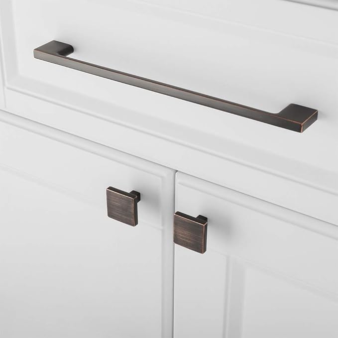 KOOFIZO 1 Pack 8-4/5 Inch Oil Rubbed Bronze Kitchen Cabinet Pulls Rubbed Bronze Cabinet Handles Bronze Cabinet Hardware for Kitchen Cabinets Drawer P01 Dresser Cupboard Bedroom Bathroom