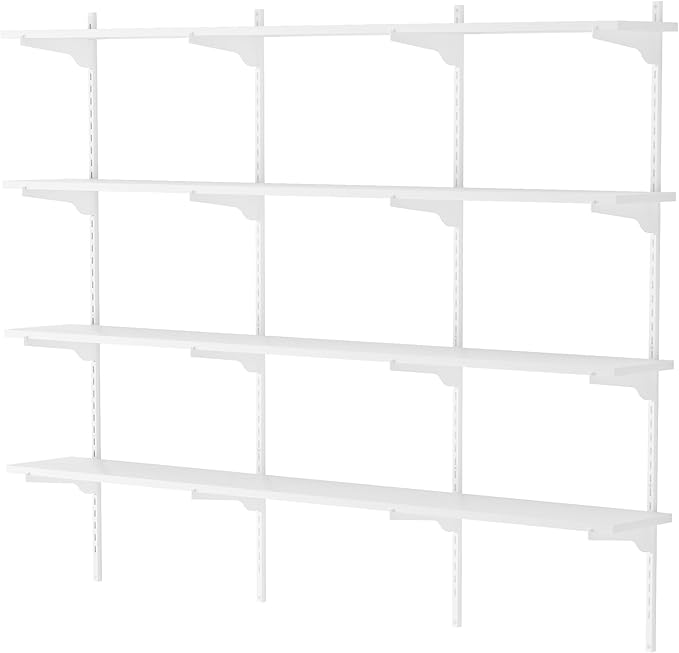 Wallniture Turin 60 inch x 8 in Wall Shelf for Home Storage and Decor, Floating Bookshelf for Living Room, Ladder Shelves with Adjustable Standard Rail Bracket System for Closet, Laundry, Kitchen