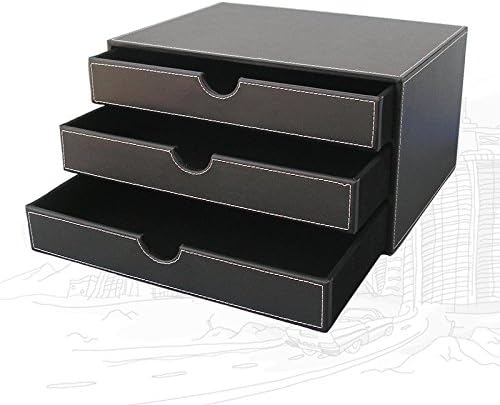 KINGFOM Office Desk Organizer Set 6PCS Desk Set, Desk Organizer Drawer, Files Holder Rack, Multifunction Organizer Box, Pen Holder with Name Card Holder, Memo Paper Holder,and Tissue Box Holder (T05H)