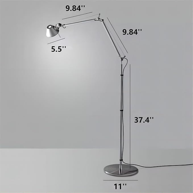 LIGHTLAND Modern Minimalist Mid-Century Wind Floor lamp Living Room Bedroom Study Desk Double Rocker arms Adjustable Fishing Light Reading Light - Small