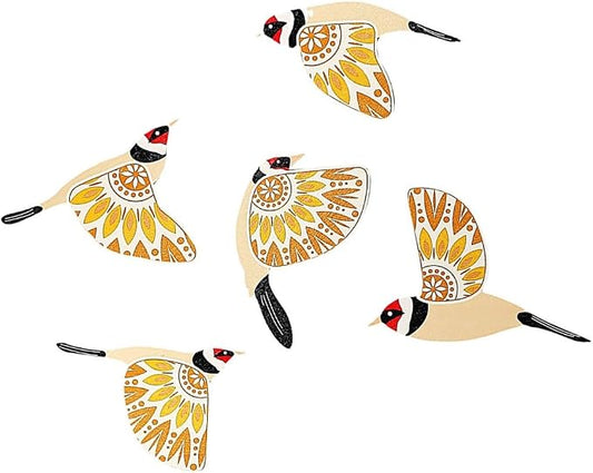 5PCS Wooden Bird Wall Hanging Decors Gift for Bird Enthusiasts Home Decors Gift