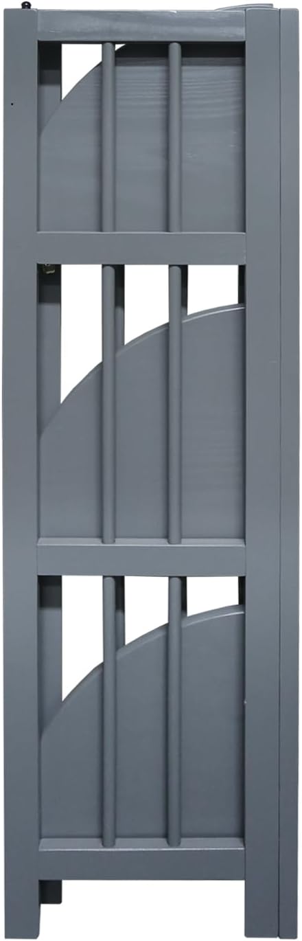 Casual Home Mission 4-Shelf Corner Folding Bookcase, Slate Gray