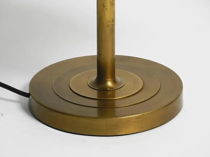 Mid Century Modern Brass Desk Lamp – 1950s Vintage Table Lamp with Dome Shade, Adjustable Swivel Arm, Heavy Solid Base, Retro Bedside Reading Light for Office, Living Room, Bedroom (Polished Brass)