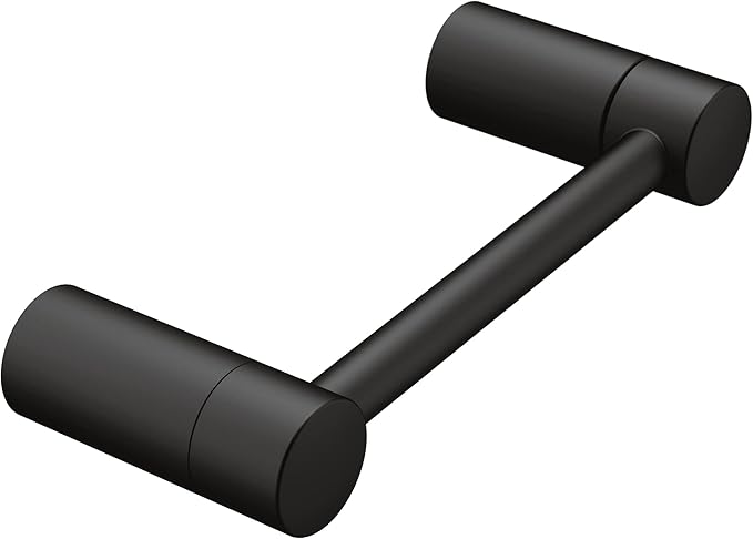 Moen Matte Black Align Pivoting Double Post Modern Toilet Paper Holder, YB0408BL