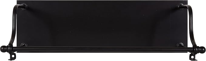 Kate and Laurel Walters Modern 3-Tier Hanging Shelf; 21 x 32; Black; Decorating Wall Mounted Storage Shelf for Wall