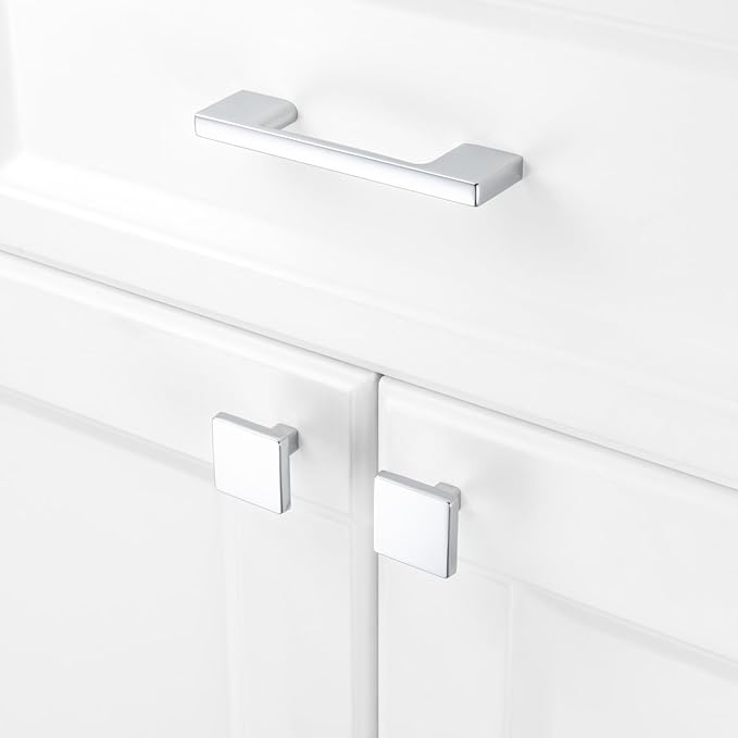 KOOFIZO 10 Pack 3 Inch Polished Chrome Kitchen Cabinet Pulls Chrome Cabinet Handles Chrome Cabinet Hardware for Kitchen Cabinets Drawer P01 Dresser Cupboard Bedroom Bathroom