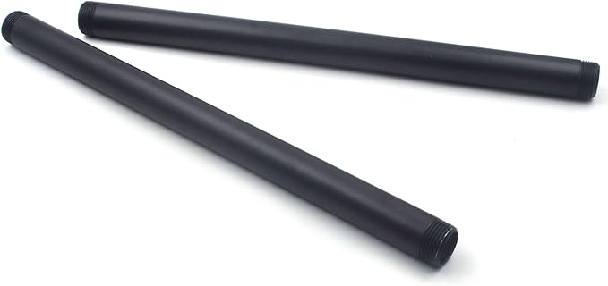 30 Inch Industrial Pipe Table Leg Set, Iron Base Legs for Coffee Tables, Desks, NightstandVintage, Dark Grey Black Rough Pipes, 2pcs