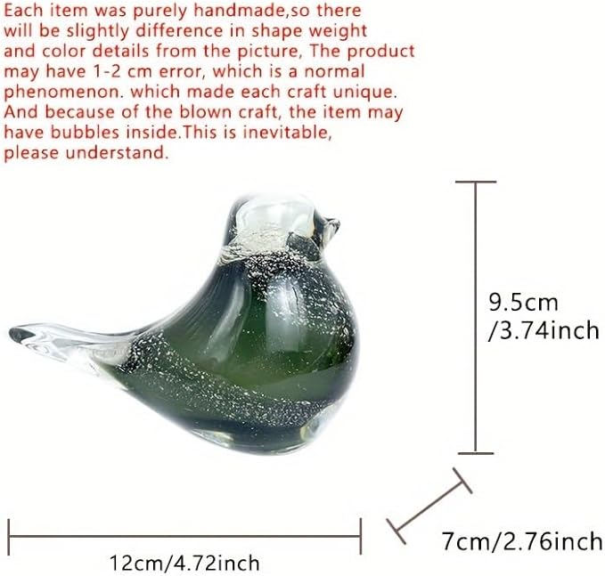 Glass Bird Decor Crystal Bird Sculpture Nature-Themed Home Accents Figurines Ornament Modern Art Living Room Shelves Tabletops