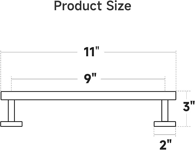 USHOWER Matte Black Hand Towel Bar, 9-Inch Towel Racks for Bathroom Wall-Mounted, SUS304 Stainless Steel Towel Rod (Total Length 11-Inch)
