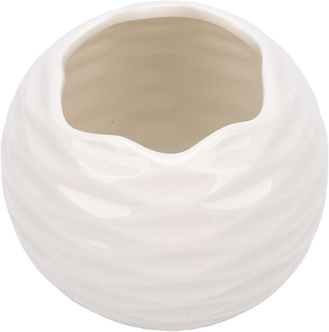 Scented Candle Holder, Ceramic Nordic Minimalist Holder, Hand Cast Texture Heat Proof Candle Stand with Durable Design, Ideal for Living Room, Dining Table & Bedroom Decor (White)