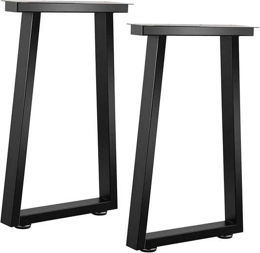22 Inch Coffee Table Legs Black Metal Bench Legs Trapezoid Heavy Duty Table Legs DIY Project for Coffee Table, Bench, Black, Set of 2