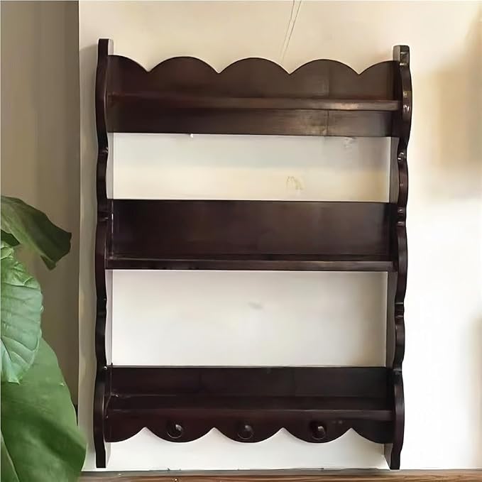 3 Tier Wood Wall Shelf, Vintage Floating Shelves, Hanging Storage Cabinet, Hanging Display Shelf for Living Room and Bedroom