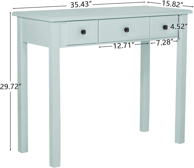 STHOUYN Home Office Small Writing Desk with Drawers Bedroom, Study Table for Adults/Student, Vanity Makeup Dressing Table Save Space Gifts Green (Light Green)