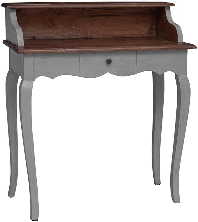Antique-Style Wooden Writing Computer Desk, Home Office Desk Writing Study Table PC Desk Workstation for Bedroom, Solid Reclaimed Wood 31.5"x15.7"x36.2"