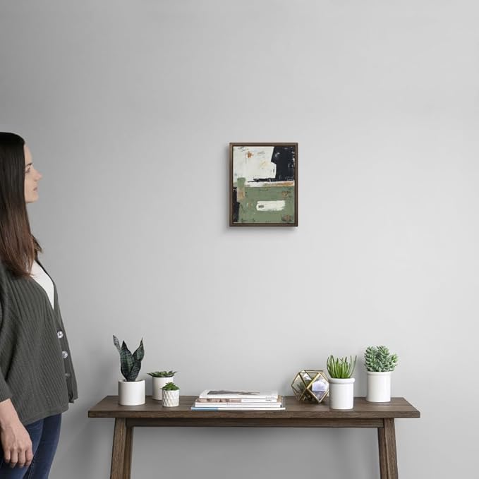 CANVAS ON DEMAND Sage of Innocence White Float Framed Canvas Wall Art Print by Erin Ashley, Abstract, Contemporary, Home Decor, Modern Artwork, 8" x10in