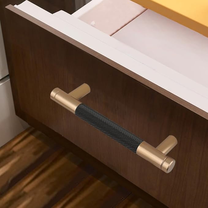 2 Pack 3 3/4 Inch 96 mm Bronze and Black Barrel Cabinet Pulls Cupboard Aluminum Handles Drawer Pull Cabinet Handles