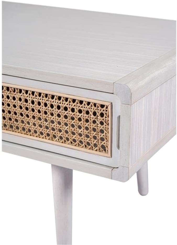 Boraam Cambria Coffee Table - Zebrano Whitewash/Natural Cane