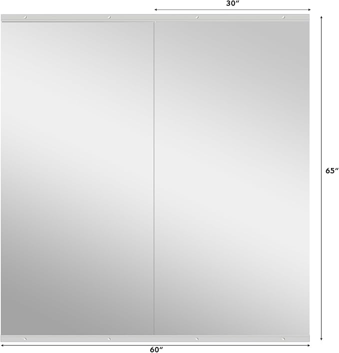 Gym Mirror, 65''x30'' 2PCS Mirrors for Home Gym Wall Large, Full Body Mirror for Yoga, Garage, Dance Studio, Anti-Rust, Tempered Glass,Frameless Rectangle Wall-Mounted Workout Mirrors