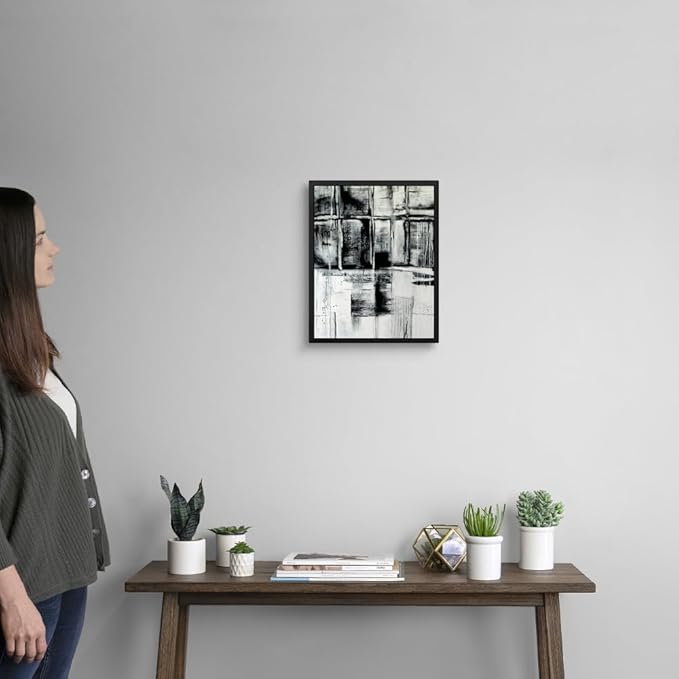 CANVAS ON DEMAND Looking Through Canvas Wall Art Print by Erin Ashley, Contemporary, Abstract, Modern, Home Decor, Black and White Artwork,11" x14in