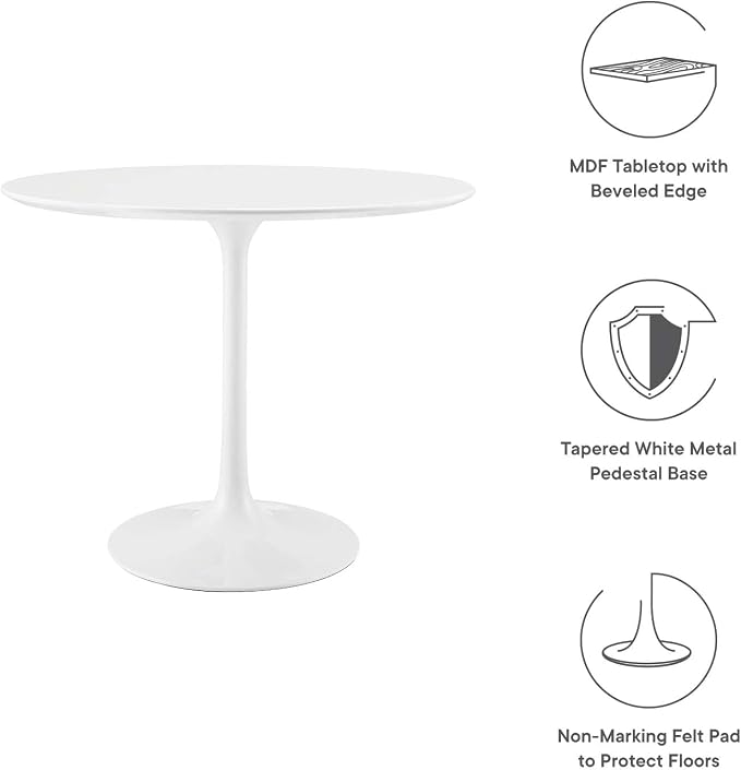 Lippa 36" Round Wood Top Dining Table